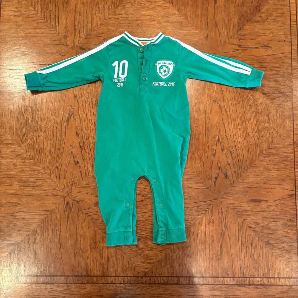 Green Ireland Soccer Baby Onesie